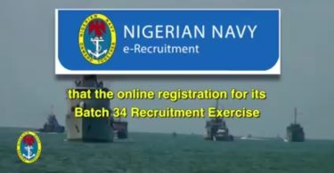 Nigerian Navy Batch 34 Recruitment